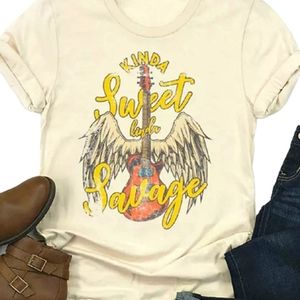 New Kinda Sweet Kinda Savage Graphic Short Sleeve T-Shirt Top